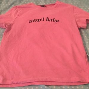 Forever 21 “Angel Baby” Graphic Tee Pink